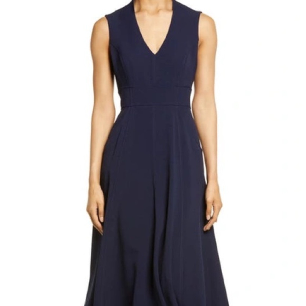 Eliza J Deep Blue V-Neck Maxi Dress